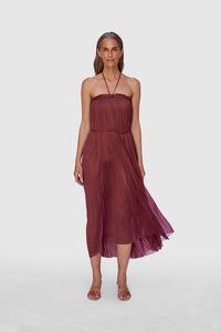 BORDEAUX STRING SILK TOP