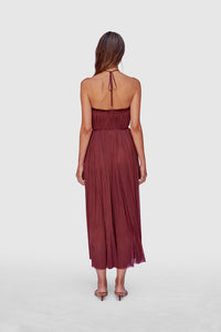 BORDEAUX STRING SILK TOP