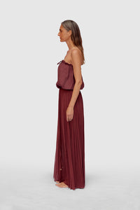 BORDEAUX STRING SILK TOP
