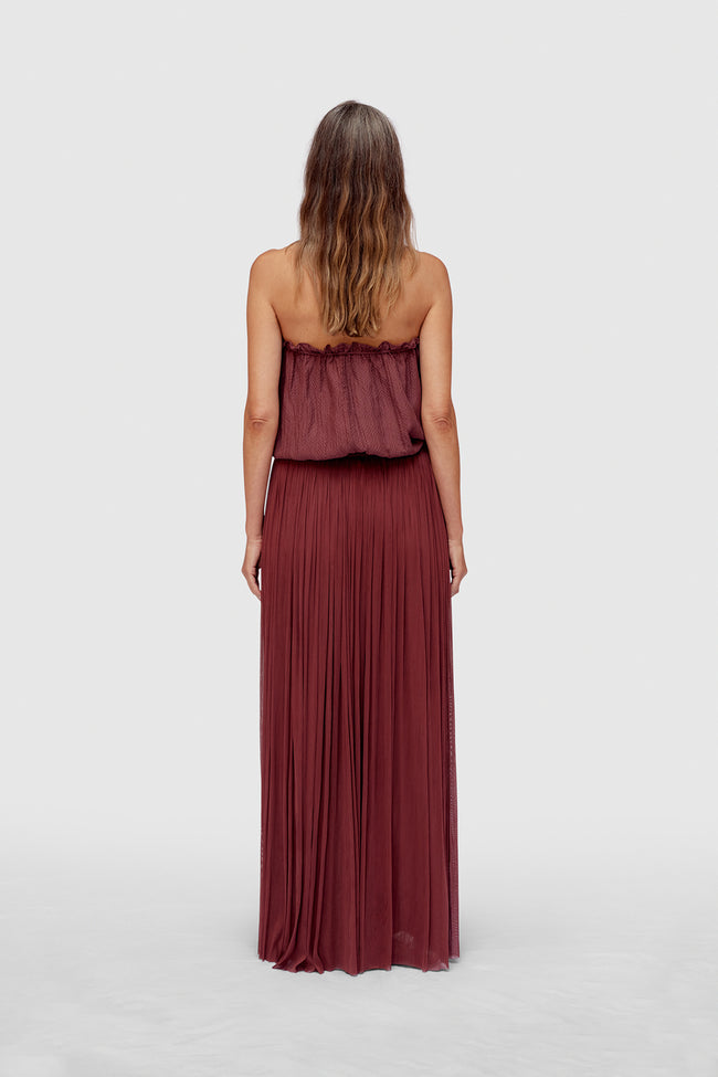 BORDEAUX STRING SILK TOP