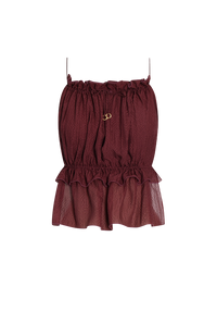 BORDEAUX STRING SILK TOP