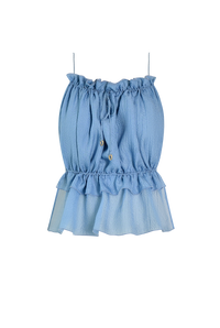 BLUE STRING SILK TOP
