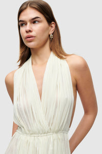 IVORY SILK TULLE TOP