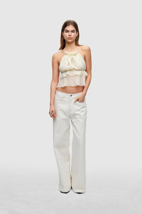 IVORY STRING SILK TOP