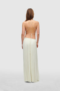 IVORY SILK TULLE TOP