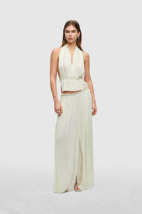 IVORY SILK TULLE TOP