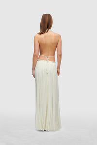 IVORY SILK TULLE TOP
