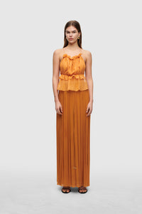 RUST STRING SILK TOP