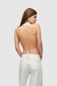 IVORY STRING SILK TOP