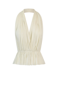 IVORY SILK TULLE TOP