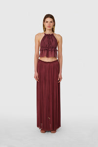BORDEAUX STRING SILK TOP