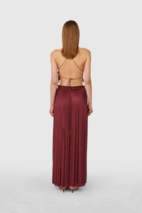 BORDEAUX STRING SILK TOP
